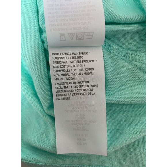 Belle By Kim Gravel Embroidered Floral Tee Size 1X Aqua Cotton/Modal - Picture 4 of 4